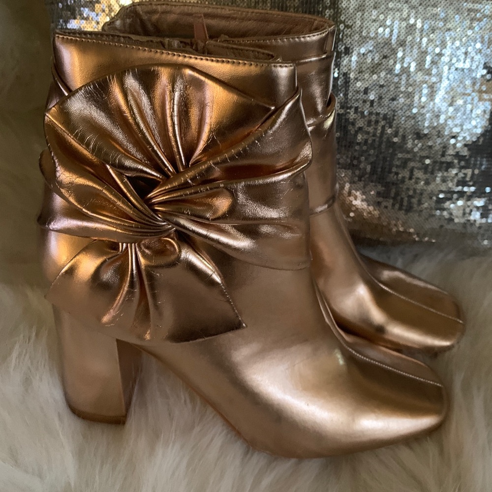 Rose Gold Ankle Boots Size US 10